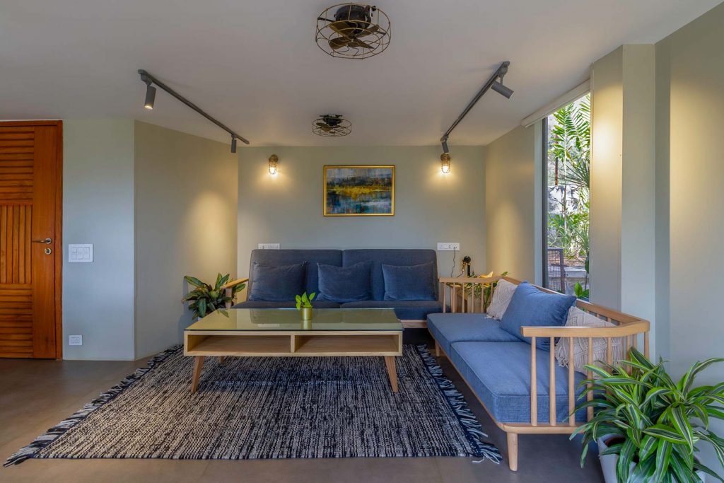 Cool blue interiors