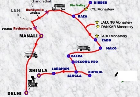 Spiti Valley Circuit Map