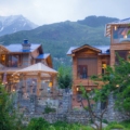 Cottage style villas in front of Himalayas