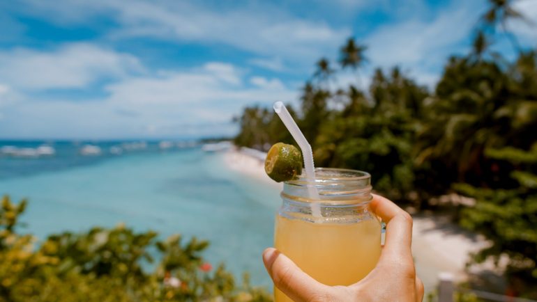 beach summer in india with drink