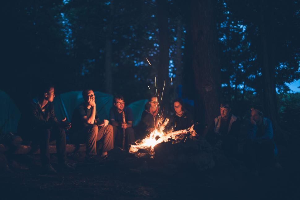 People around a cosy bonfire
https://freerangestock.com/photos/130664/people-and-bonfire-.html