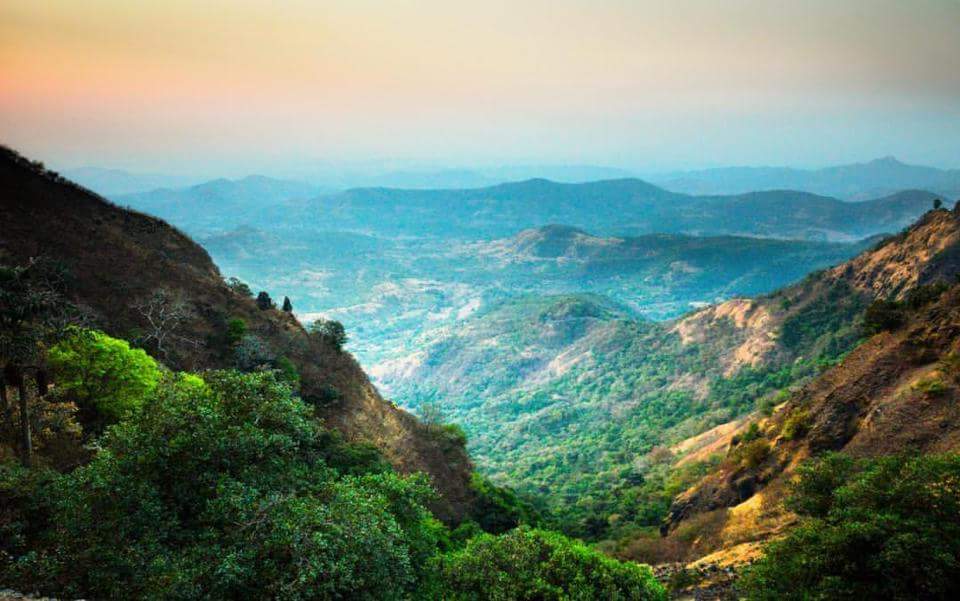 The unique rock formation of Elephant’s Head Point with sweeping views of the Sahyadri mountains in Mahabaleshwar