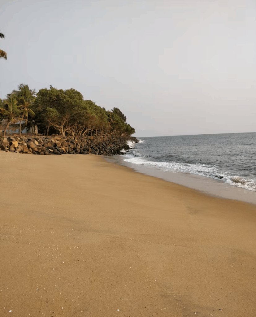 awas beach on the way for konkan road trip