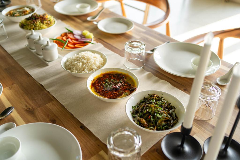Family enjoying outdoor dining at private villa in Lonavala