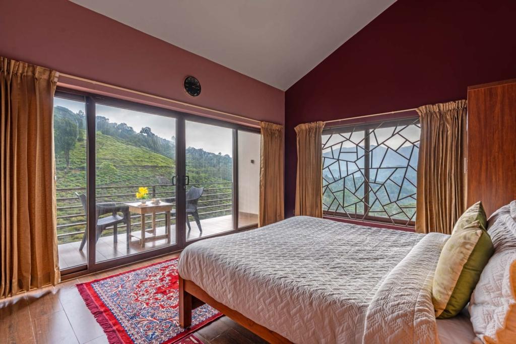 Luxury villa surrounded by greenery during monsoon in South India.