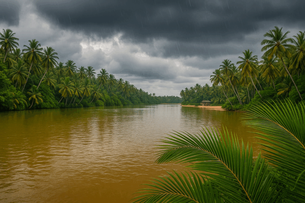 Poovar Island in kerala in august