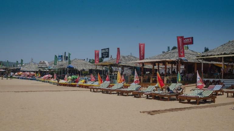 shacks at baga beach in north goa