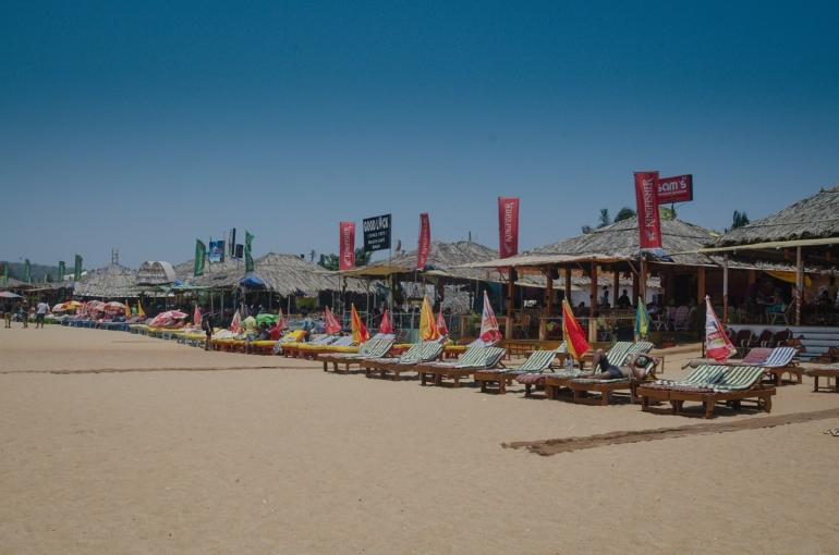 shacks at baga beach in north goa