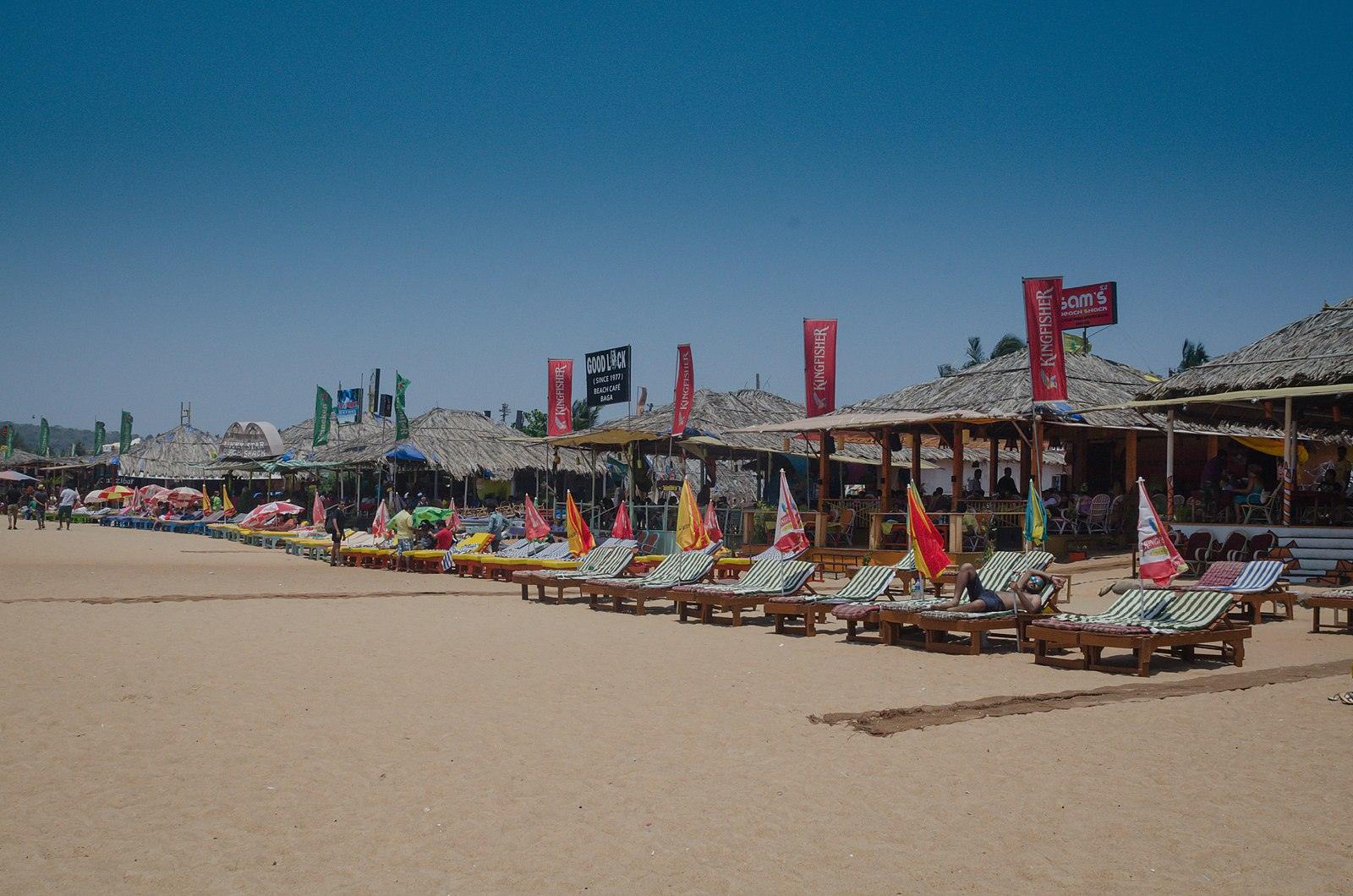 shacks at baga beach in north goa