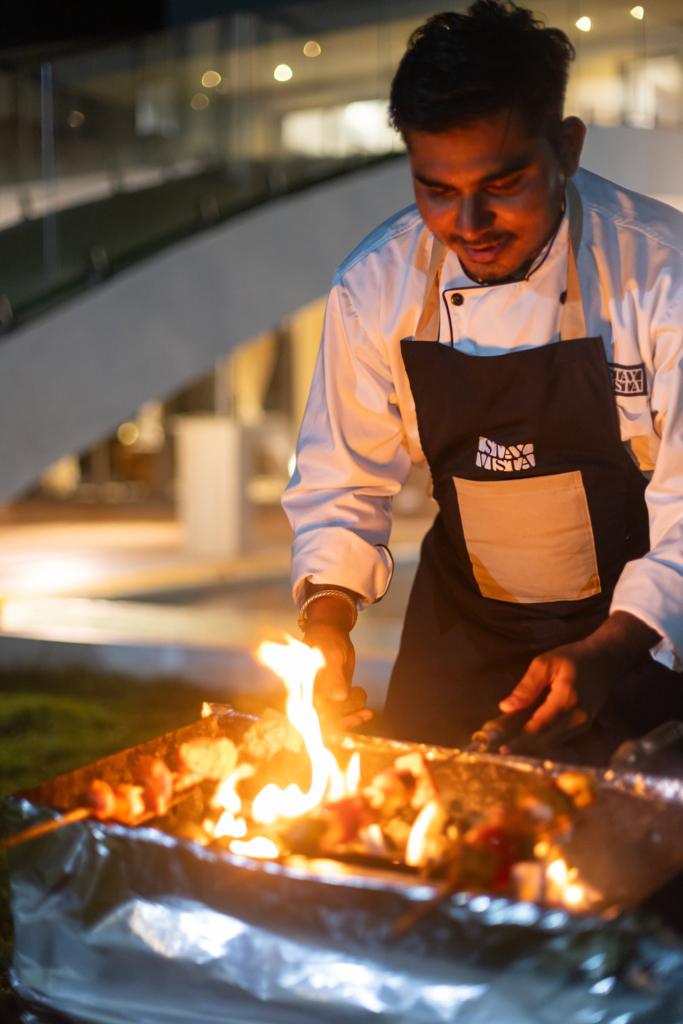 barbecue and bonfire for birthday celebration in alibaug villa