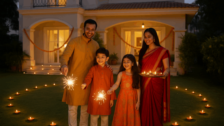 villa with lawn near Mumbai, Delhi and Bangalore