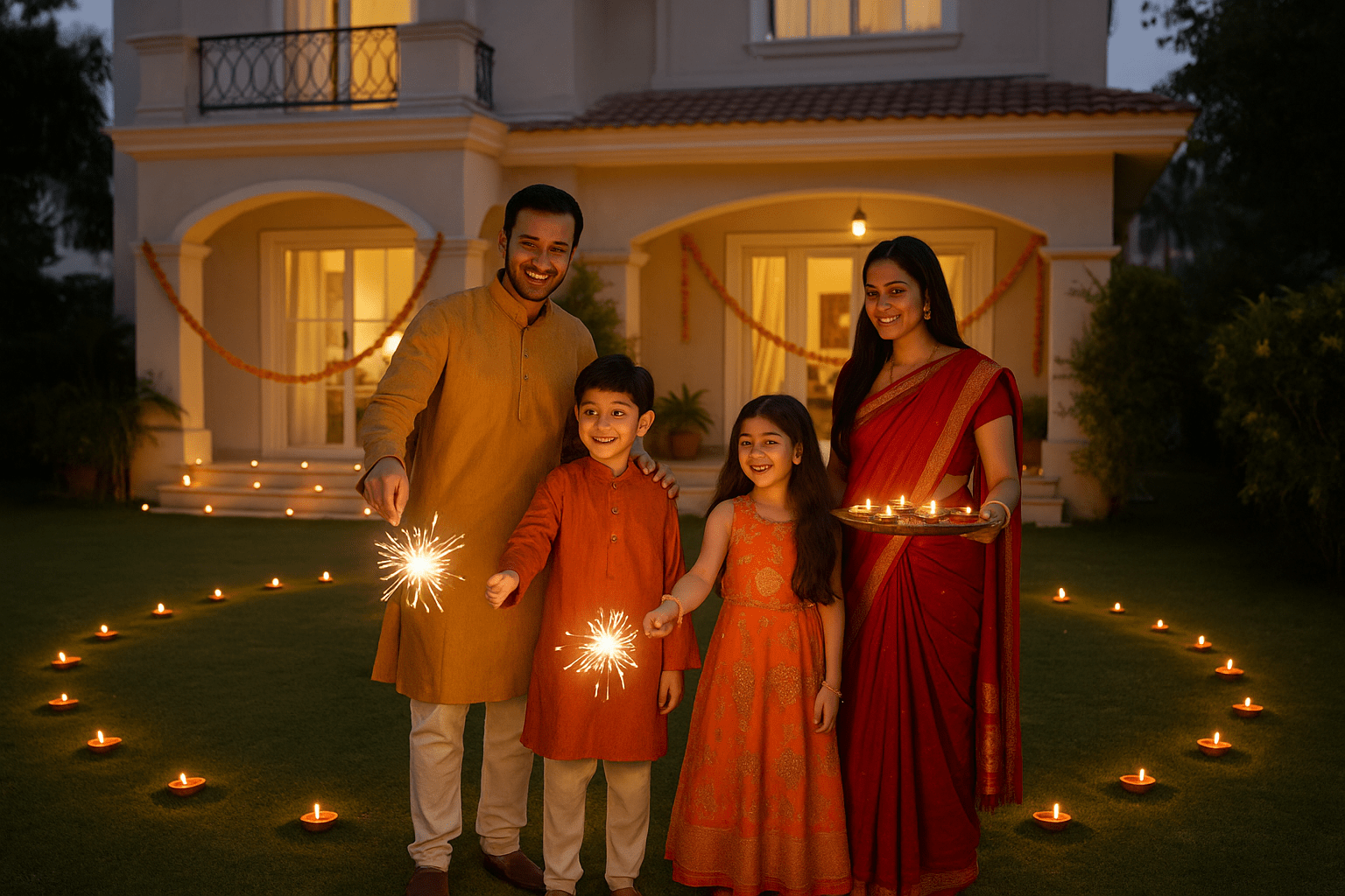 villa with lawn near Mumbai, Delhi and Bangalore