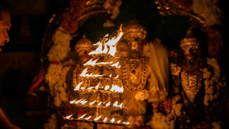 Evening Ganga Aarti in Varanasi at Dashashwamedh Ghat