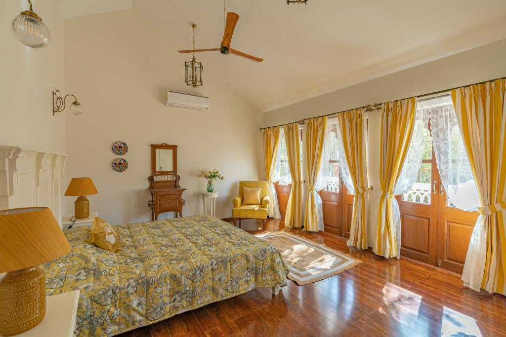 spacious bedroom in a villa in goa