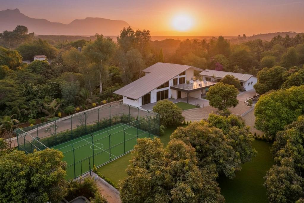 villa in karjat with private pool and lawn