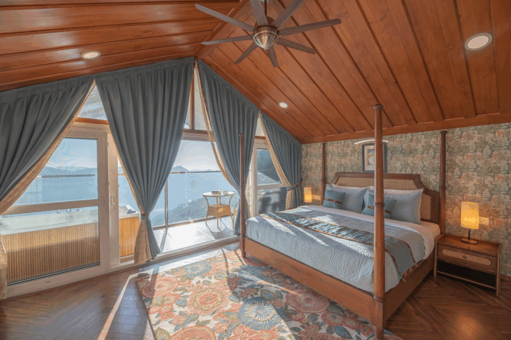 luxury cottages in shimla in november - snowfall in india