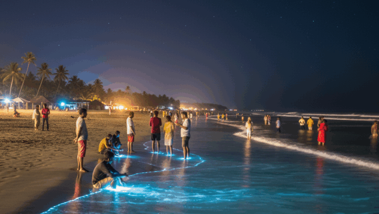 bioluminescence beach in goa
