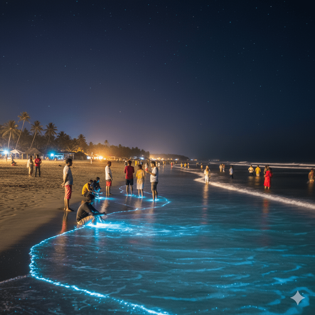 bioluminescence beach in goa