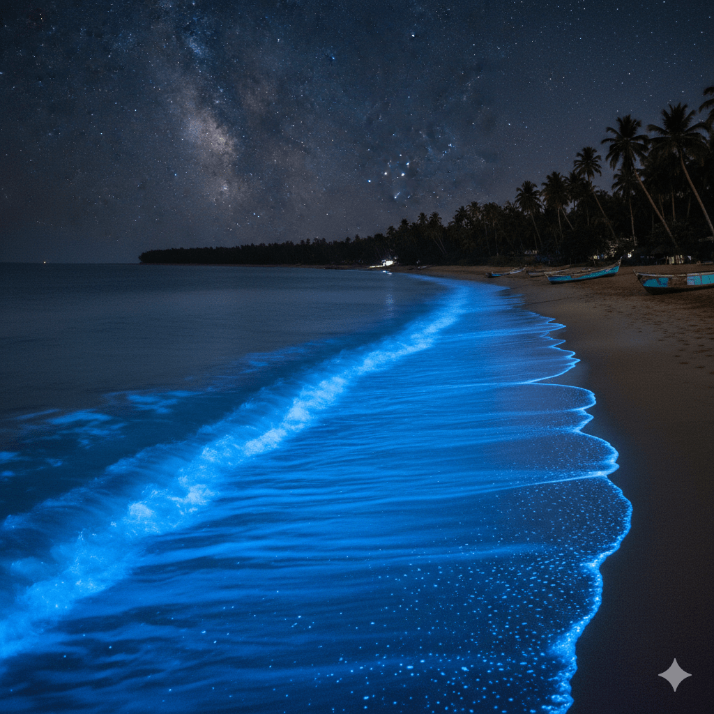 bioluminescence beach in goa in december and january 2026