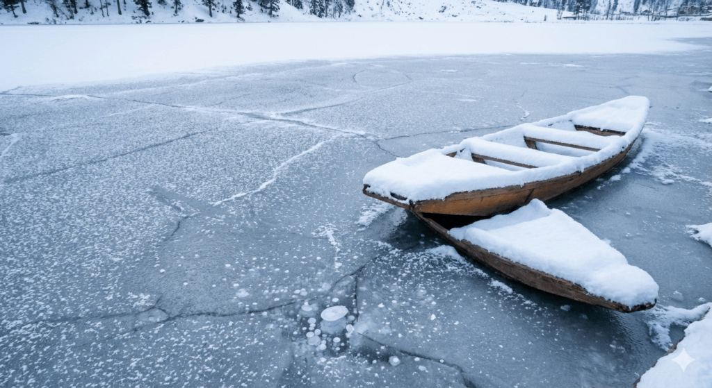 frozen lakes in kashmir
