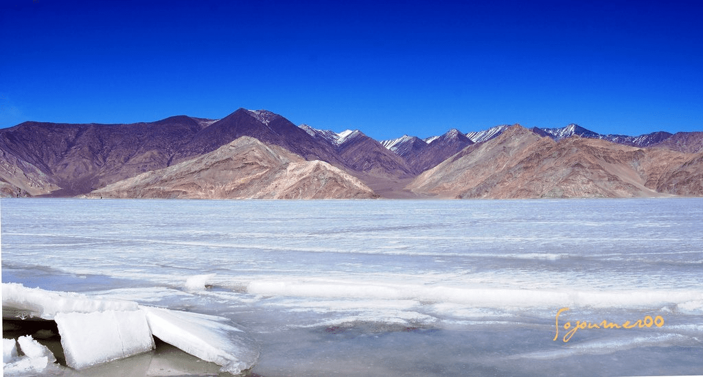pangong lake frozen - frozen lakes in kashmir