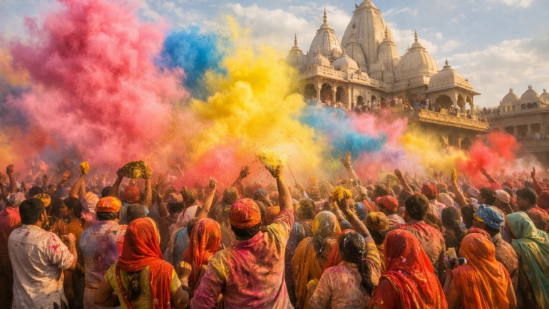 मथुरा वृंदावन में होली 2026