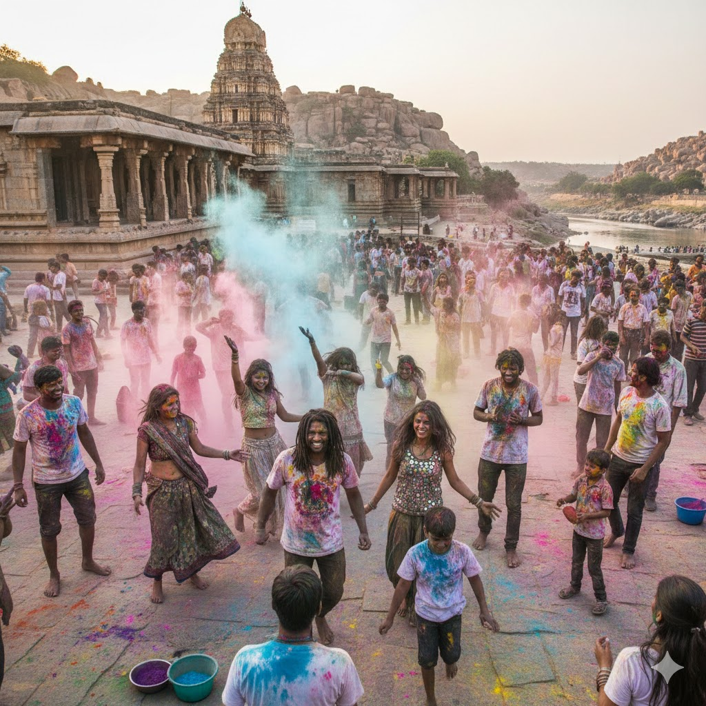 Hampi Holi 2026 - where to celebrate holi 2026 in india