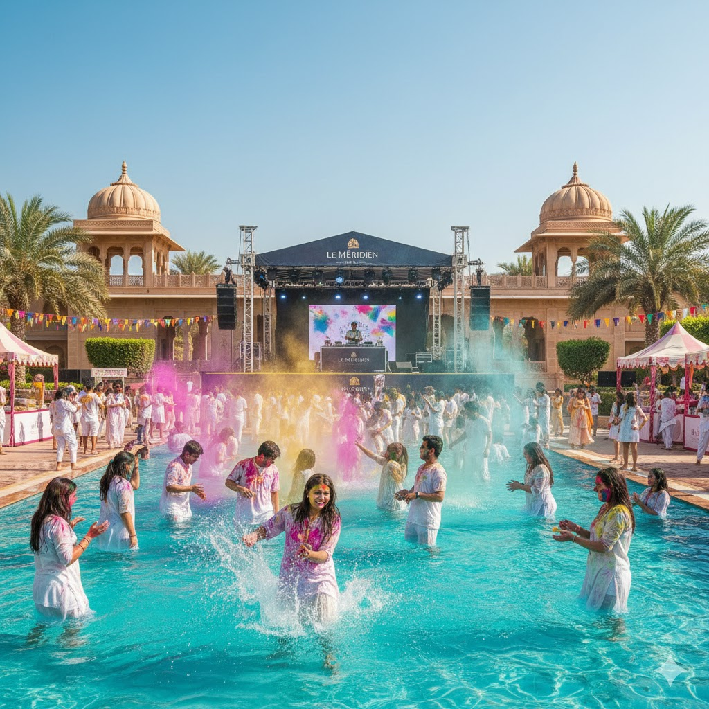 le meridien holi pool party in jaipur 2026