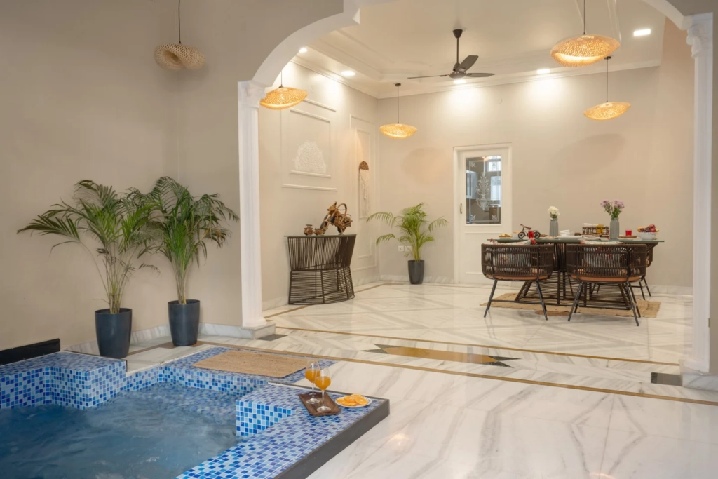 indoor pool villa in jaipur for holi 2026