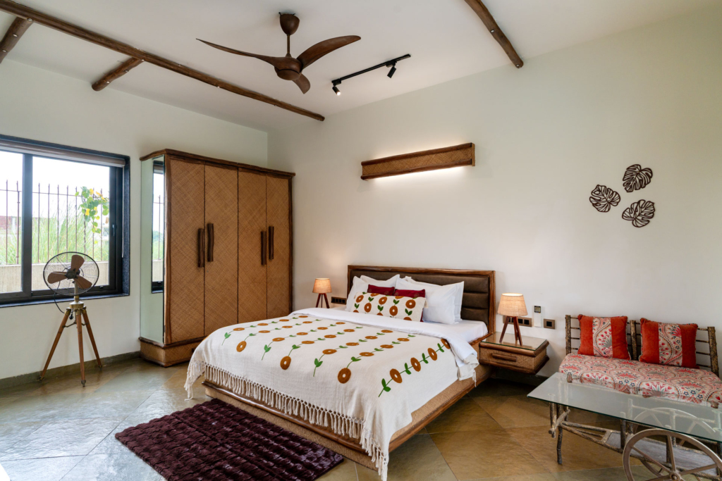 premium bedroom amenities in a villa in jaipur