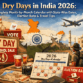 Dry days and travel in India 2026