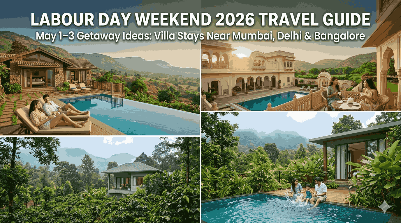 Labour Day Weekend 2026 Travel Guide: May 1–3 Getaway Ideas with Villa Stays Near Mumbai, Delhi & Bangalore