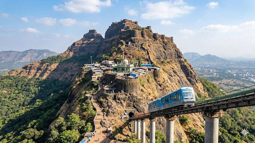 how to reach haji malang gad, India's longest funicular railway Shri Malanggad
