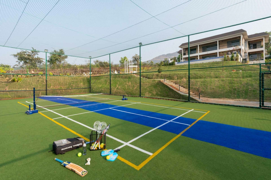 luxury villa in Lonavala with private pool and a pickle court