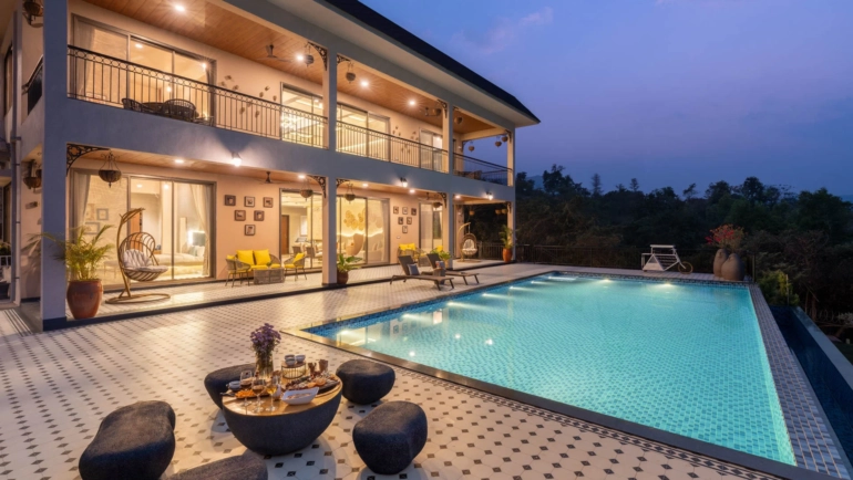 villa in lonavala with huge lawn