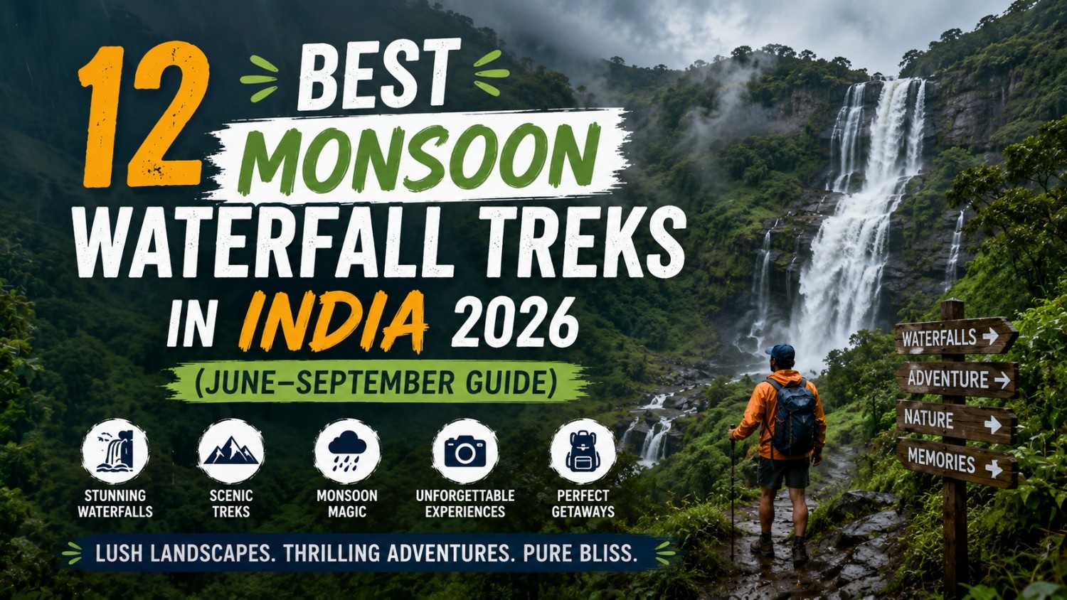 monsoon waterfall treks in India
